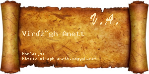 Virágh Anett névjegykártya