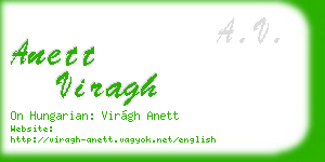 anett viragh business card